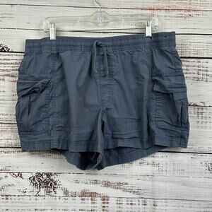 Womens Hollister Slate Blue Ultra High Rise Pull On 3" Cotton Cargo Shorts XL